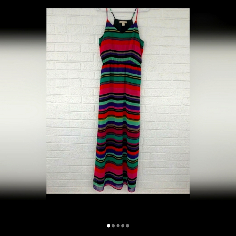 Banana Republic Striped Colorful Maxi Dress Size 6